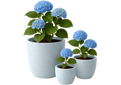 Ensemble de 3 pots de fleurs, 1 gris