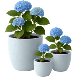 Ensemble de 3 pots de fleurs, 1 gris