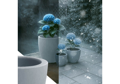 Ensemble de 3 pots de fleurs, 1 gris