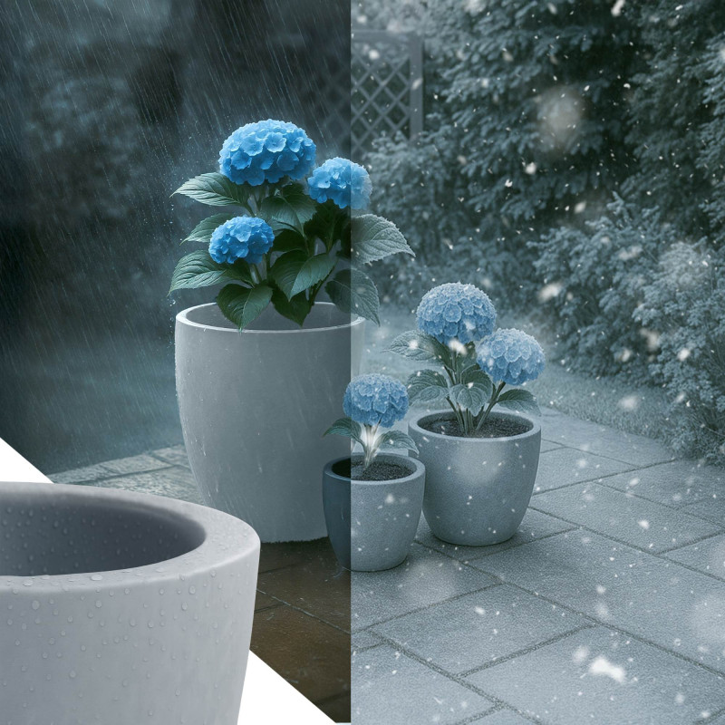 Ensemble de 3 pots de fleurs, 1 gris