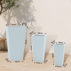 Ensemble de 3 pots de fleurs, 2 gris