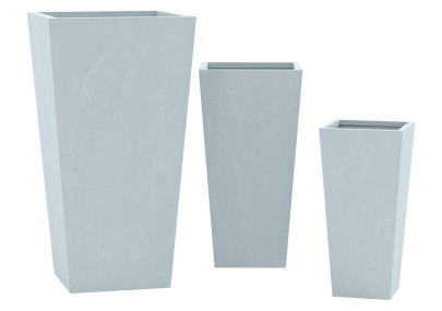 Ensemble de 3 pots de fleurs, 2 gris