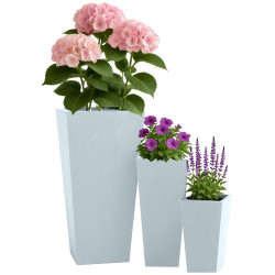 Ensemble de 3 pots de fleurs, 2 gris
