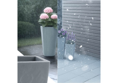 Ensemble de 3 pots de fleurs, 2 gris