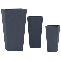 Ensemble de 3 pots de fleurs anthracite