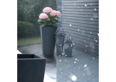 Ensemble de 3 pots de fleurs anthracite