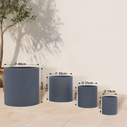 Ensemble de 4 pots de fleurs, 1 anthracite