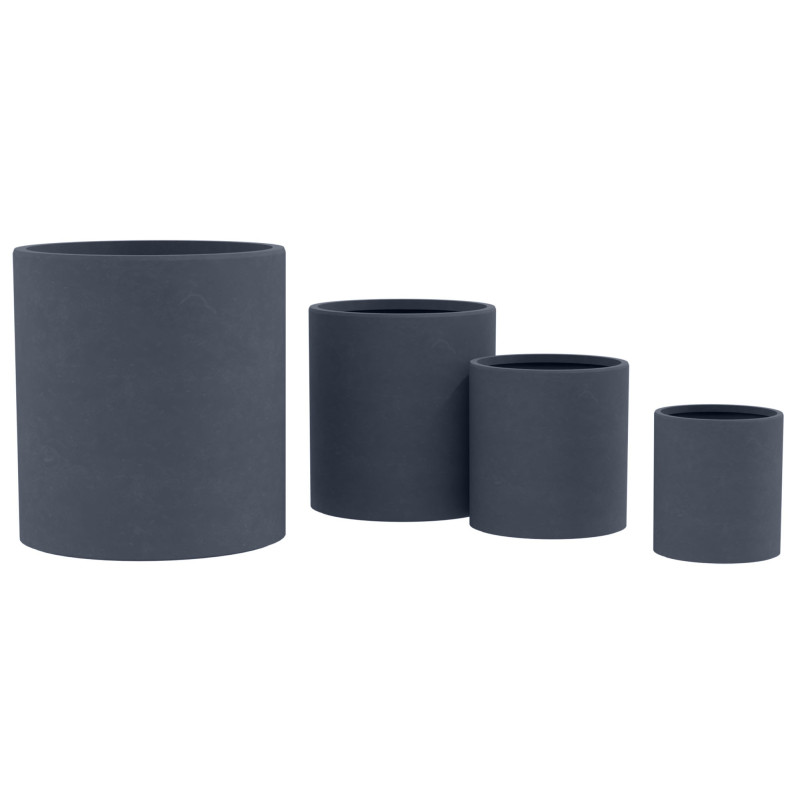 Ensemble de 4 pots de fleurs, 1 anthracite