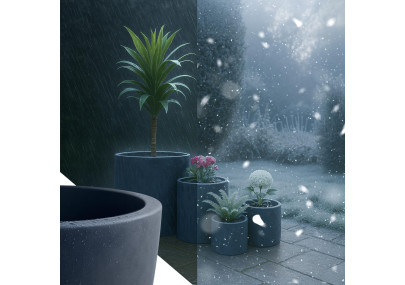 Ensemble de 4 pots de fleurs, 1 anthracite