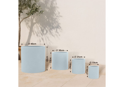 Ensemble de 4 pots de fleurs, 1 gris