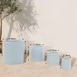 Ensemble de 4 pots de fleurs, 1 gris