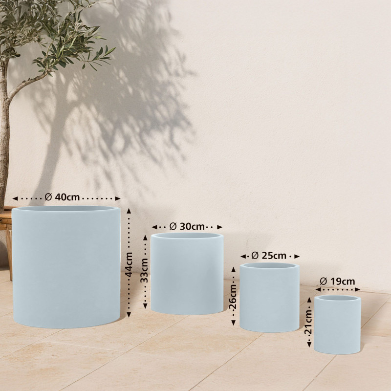 Ensemble de 4 pots de fleurs, 1 gris