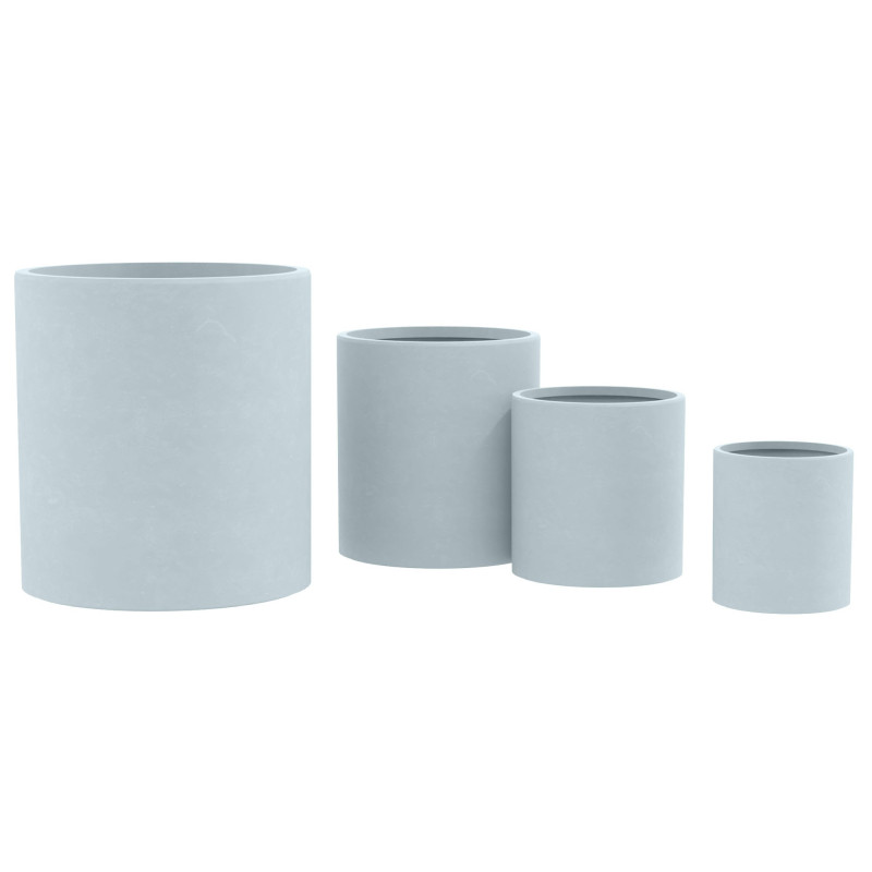 Ensemble de 4 pots de fleurs, 1 gris