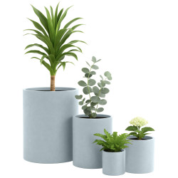 Ensemble de 4 pots de fleurs, 1 gris