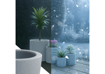 Ensemble de 4 pots de fleurs, 1 gris