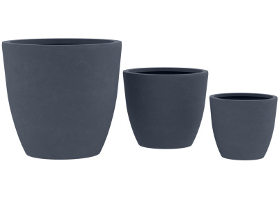 Ensemble de 3 pots de fleurs anthracite