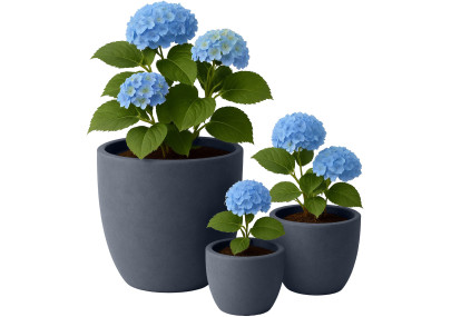 Ensemble de 3 pots de fleurs anthracite