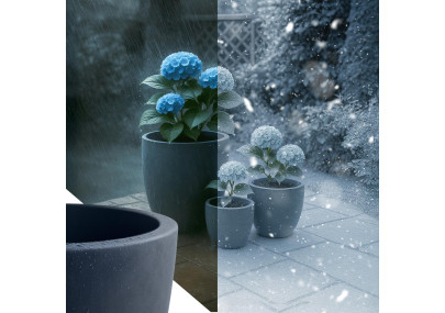 Ensemble de 3 pots de fleurs anthracite