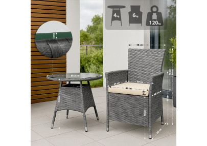 Ensemble de sièges Fireda, gris chiné