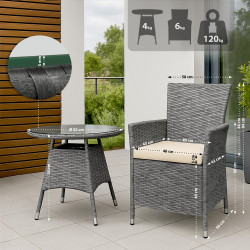 Ensemble de sièges Fireda, gris chiné