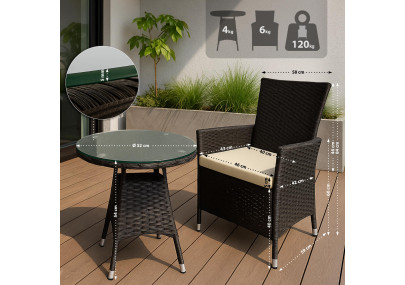 Ensemble de sièges Fireda, marron foncé