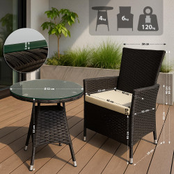 Ensemble de sièges Fireda, marron foncé