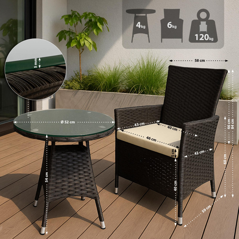 Ensemble de sièges Fireda, marron foncé