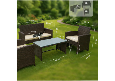 Ensemble de sièges Toruba, marron