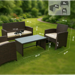 Ensemble de sièges Toruba, marron