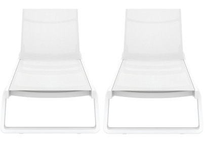 Ensemble de 2 chaises longues Tropic blanches
