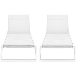 Ensemble de 2 chaises longues Tropic blanches