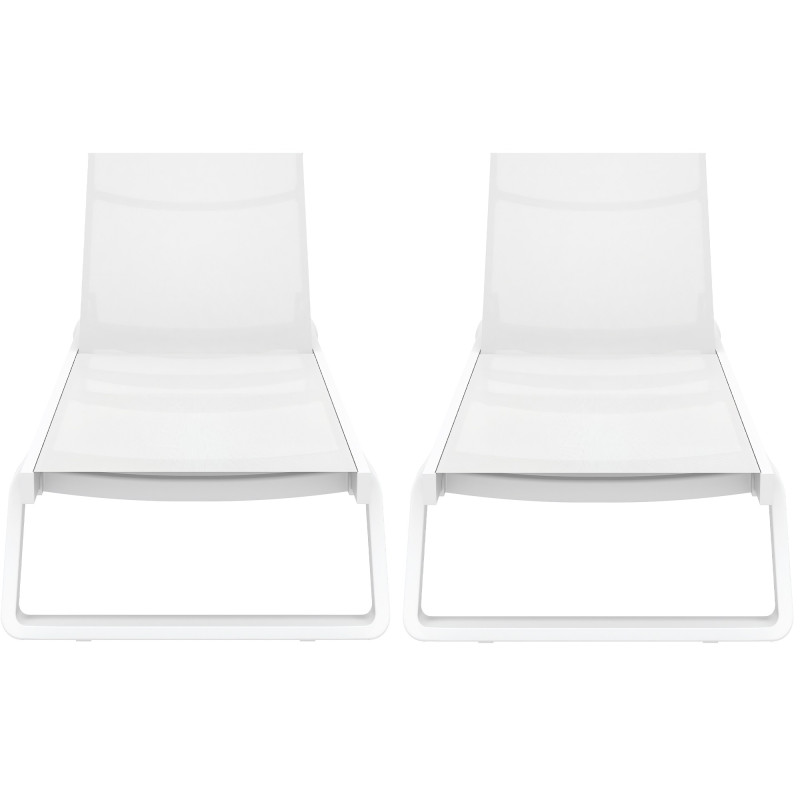 Ensemble de 2 chaises longues Tropic blanches