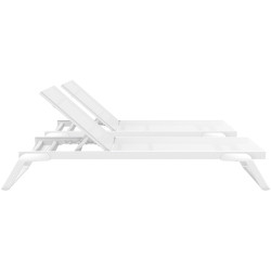 Ensemble de 2 chaises longues Tropic blanches