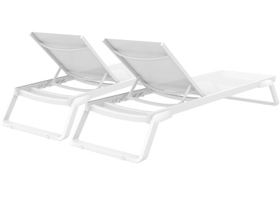 Ensemble de 2 chaises longues Tropic blanches