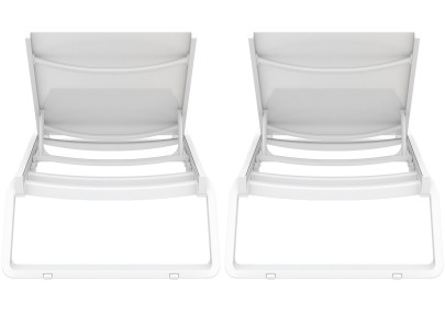 Ensemble de 2 chaises longues Tropic blanches
