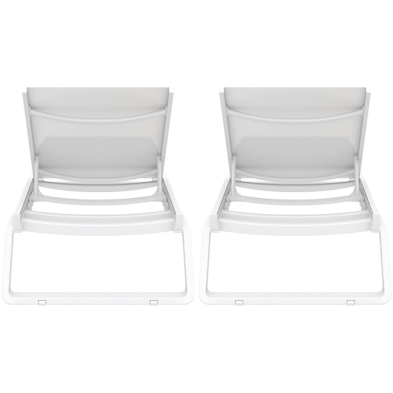 Ensemble de 2 chaises longues Tropic blanches