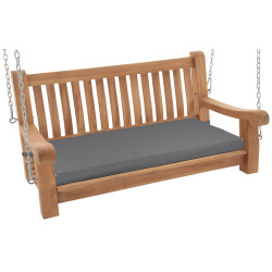 Banc à bascule Joyce avec coussin d'assise 120 cm + teck gris foncé