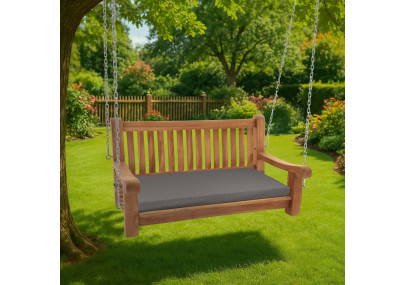 Banc à bascule Joyce avec coussin d'assise 120 cm + teck gris foncé