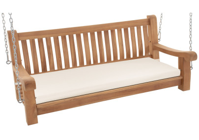 Banc à bascule Joyce avec coussin d'assise 150 cm + teck crème