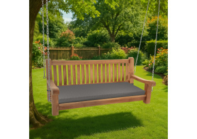 Banc suspendu Joyce avec coussin d'assise 150 cm + teck gris foncé