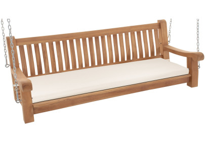 Banc à bascule Joyce avec coussin d'assise 180 cm + teck crème