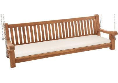 Banc à bascule Joyce avec coussin d'assise 200 cm + teck crème