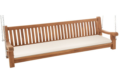 Banc à bascule Joyce avec coussin d'assise 220 cm + teck crème