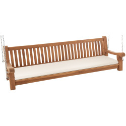 Banc à bascule Joyce avec coussin d'assise 220 cm + teck crème