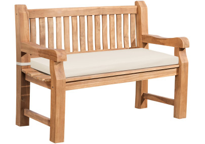 Teakbank Jackson mit Sitzkissen 120 cm + teak