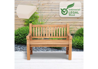 Teakbank Jackson mit Sitzkissen 120 cm + teak