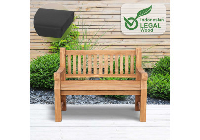Teakbank Jackson mit Sitzkissen 120 cm + teak