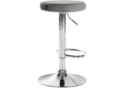 Lot de 2 tabourets de bar Ponte velours gris chrome