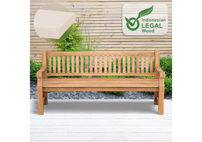 Teakbank Jackson mit Sitzkissen 200 cm + teak
