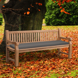 Banc Jackson en teck avec coussin d'assise 200 cm + teck gris fonc?